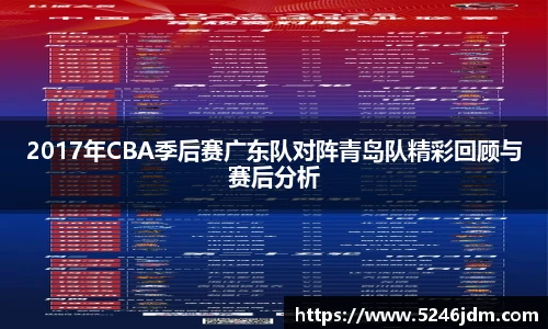 2017年CBA季后赛广东队对阵青岛队精彩回顾与赛后分析